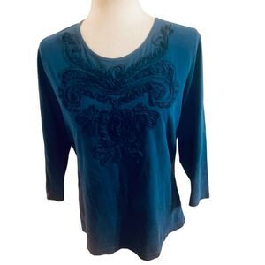 Van Heusen Textured Turquoise Top
